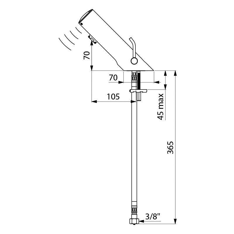 Delabie MBatt. TEMPOMATIC MIX 4 WT G3/8, 6V-Batterien integriert, LH