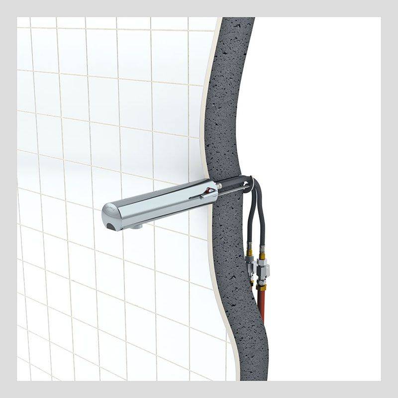 Delabie MBatt. TEMPOMATIC MIX4 WT G3/8 6V-Batt. L190 Hinterwandmont.