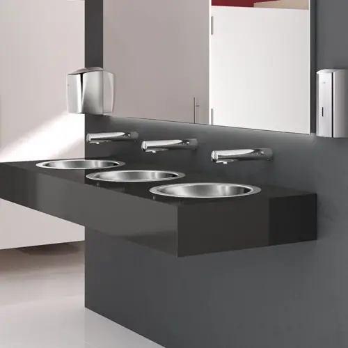 Delabie Wand MBatt. TEMPOMATIC MIX 4 WT 6V-Batt.integr. L160, Set2/2 Delabie Wand MBatt. TEMPOMATIC MIX 4 WT 6V-Batt.integr. L160, Set2/2