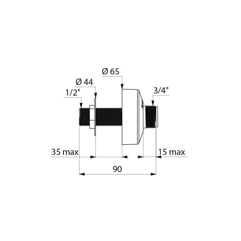 Delabie 2 x Anschl. DForm STOP/CHECK G1/2B x G3/4B