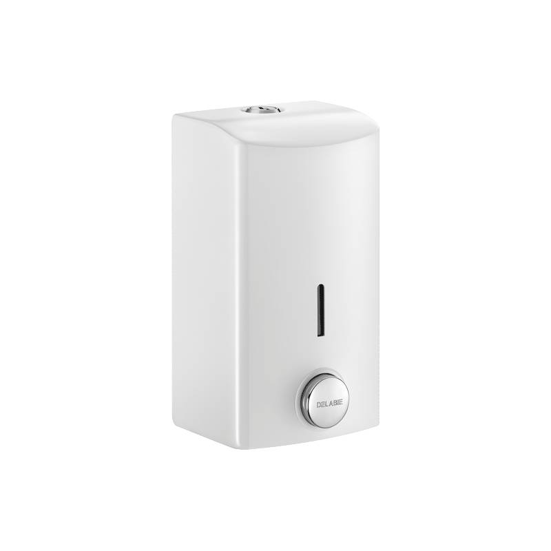 Delabie Flüssigseifenspender 0,5l Edelstahl 1.4301 pulverbesch. weiß