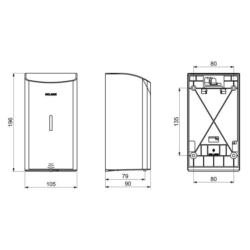 Delabie Elektron. Flüssigseifenspender 0,5l Edst. 1.4301 hgl.pol.