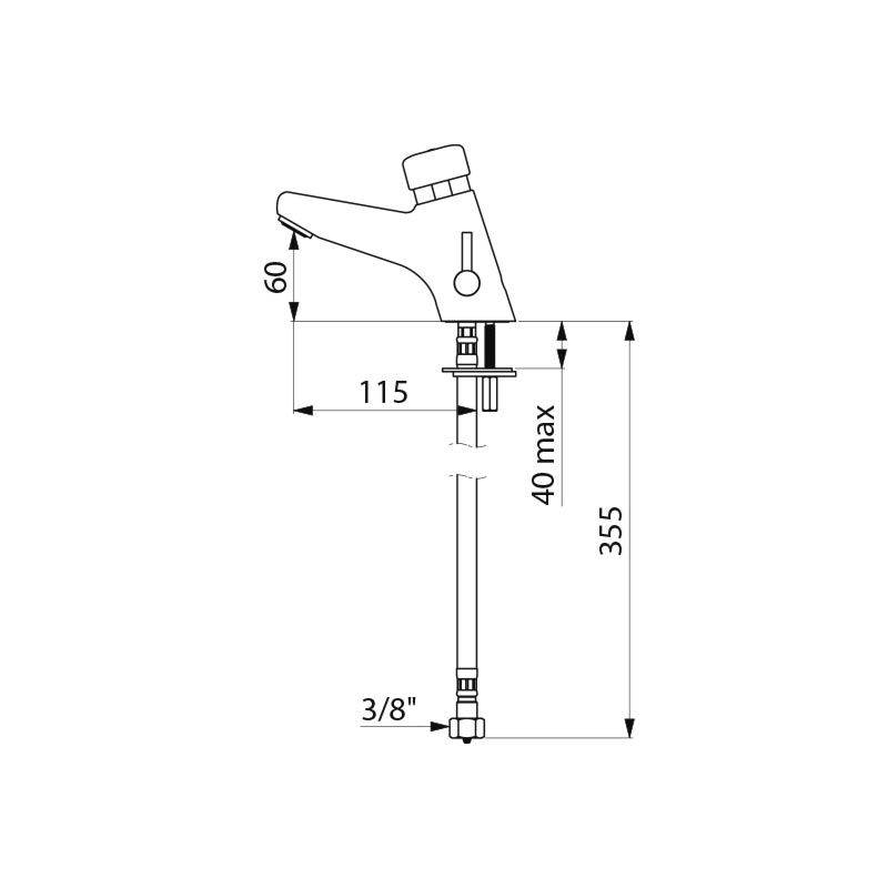 Delabie Selbstschluss-Mischbatterie TEMPOMIX 2 AB G3/8 15 Sek.