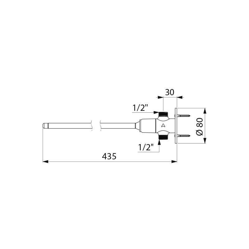 Delabie Selbstschl.Vent. TEMPOGENOU DForm G1/2B,Hebel L350mm,7 Sek.