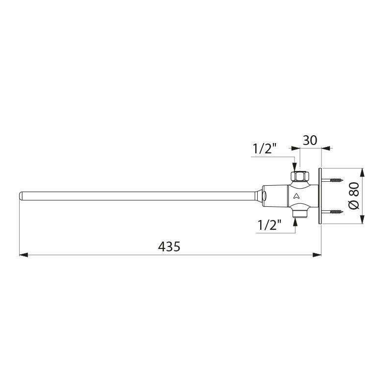 Delabie Robinet temporisé auto-fermant TEMPOGENOU DForm G1/2B mâle, levier L350, 7 s