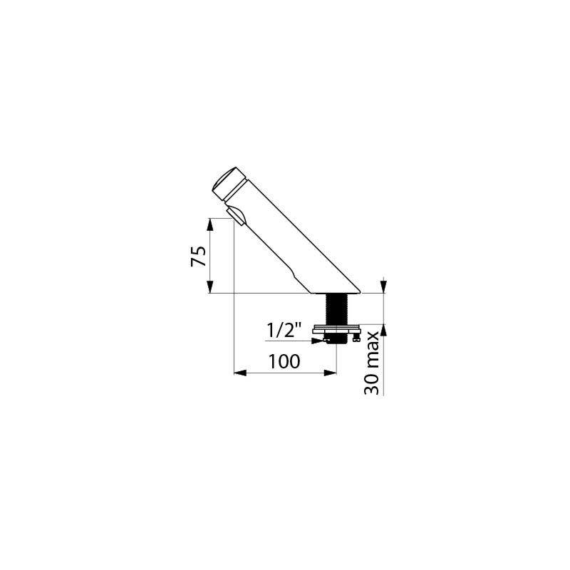 Delabie Stand Selbstschl. Vent. TEMPOSOFT2 G1/2B 7 Sek. Verdrehsich.