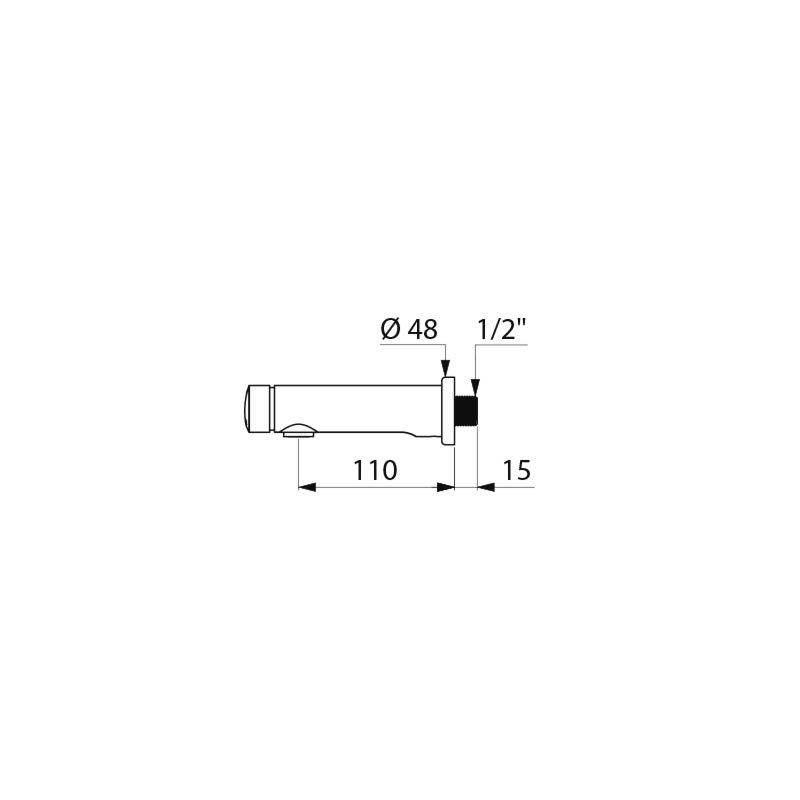 Delabie Wand Selbstschlussventil TEMPOSOFT2 G1/2B 7 Sek, L110mm
