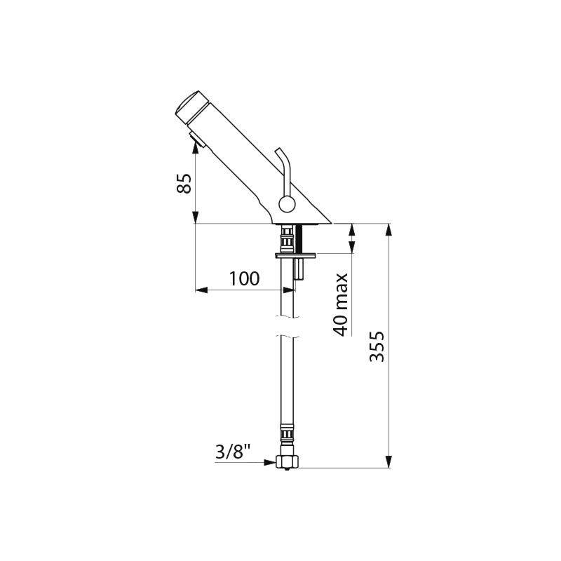Delabie Selbstschluss-Mischbatterie TEMPOSOFT MIX 2 G3/8, 7 Sek, LH