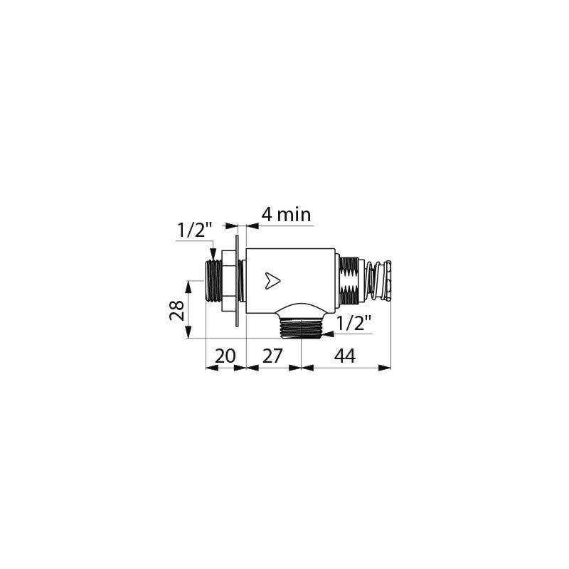 Delabie Selbstschl. TEMPOSTOP G1/2B DForm 7Sek. unverchr, Bef. Vorn