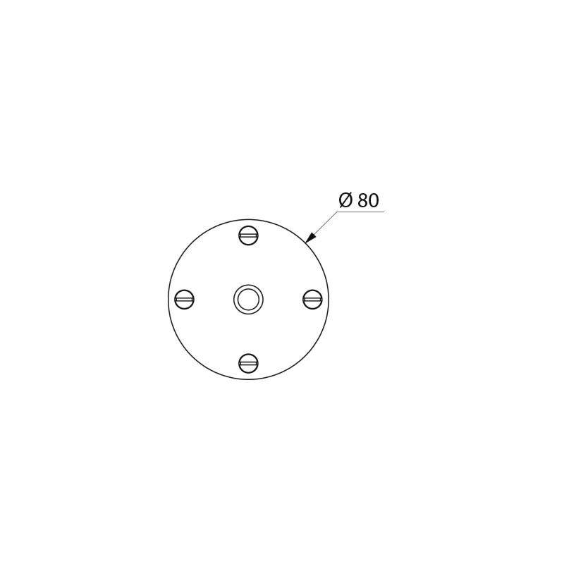 Delabie Wandros. verst. D80mm m. 4Schr. f.TEMPOMIX,TEMPOSOFT W-Mont.