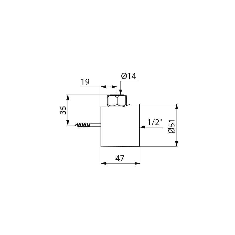 Delabie Wandscheibe verstärkt G1/2B x G1/2 mit Überwurfmutter D51
