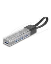 Delock 4 Port USB Hub 5 Gbps mit Typ-A oder Type-C Anschluss in transparentem