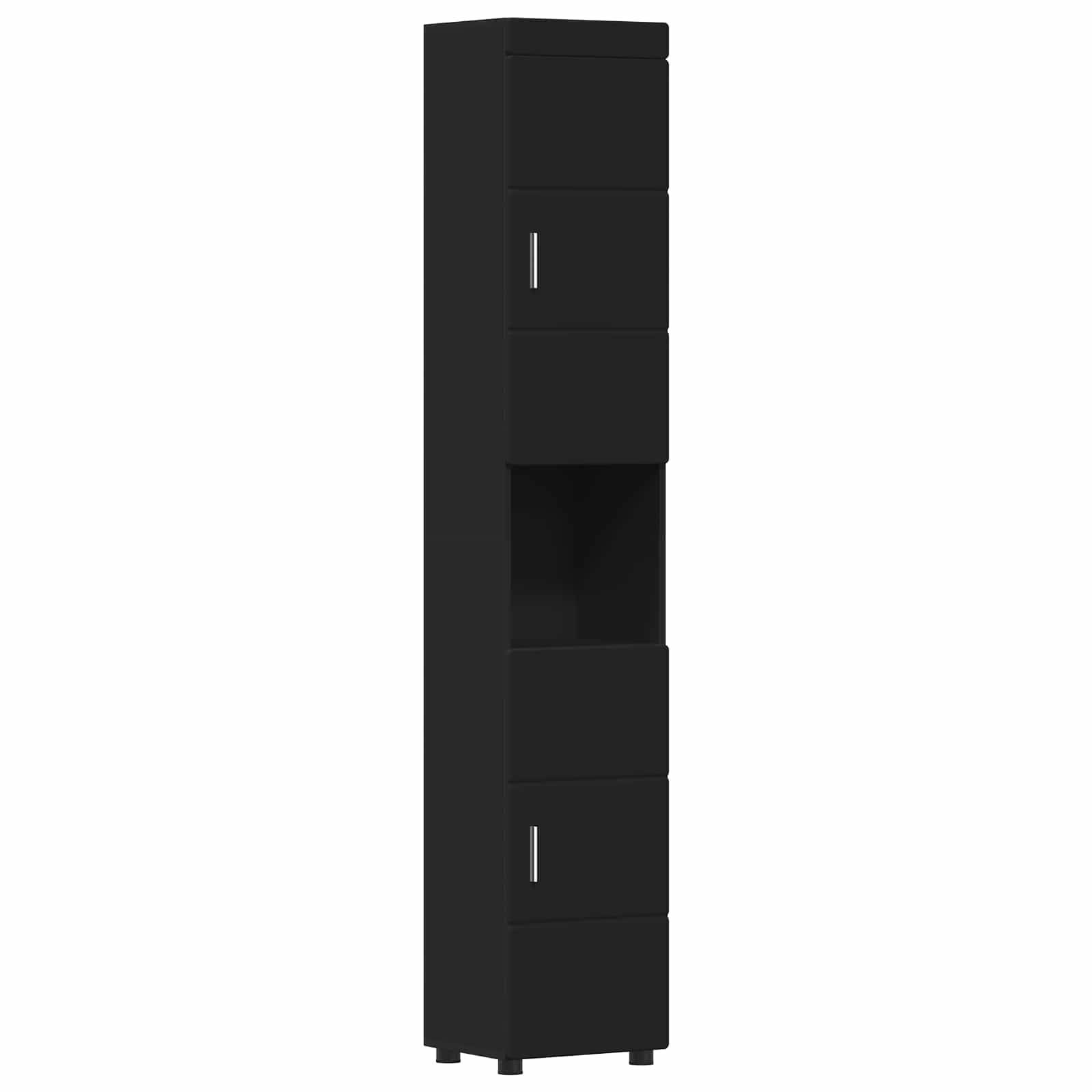 vidaXL Badezimmerschrank-Set TULUM Schwarz 37 x 31,5 x 203 cm