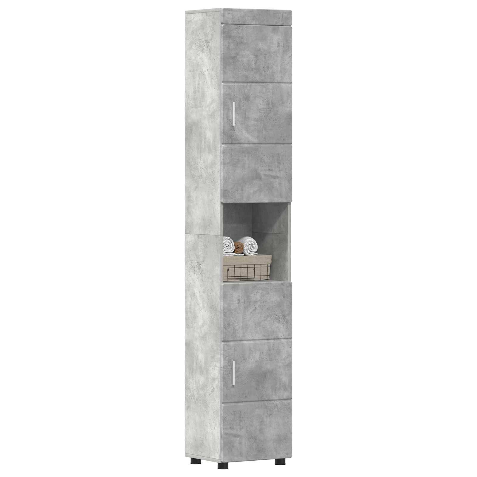 vidaXL Badezimmerschrank-Set TULUM Beton Grau 37 x 31,5 x 203 cm