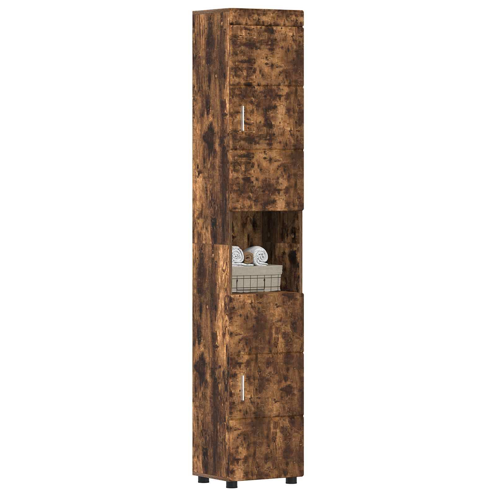 vidaXL Badezimmerschrank-Set TULUM Geräucherte Eiche Holzwerkstoff