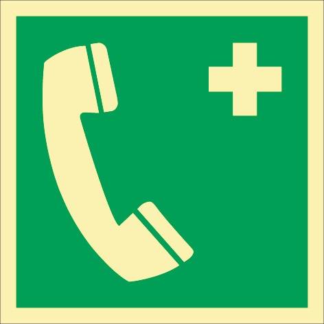 Schilderfabrikation Moedel GmbH Rettungszeichen ASR A1.3/DIN EN ISO 7010/DIN 67510 L148xB148mm Nottelefon Folie 60680