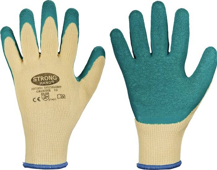 HELMUT FELDTMANN GmbH Handschuhe Specialgrip Gr.9 gelb/grün EN 388 PSA II STRONGHAND 0501-09