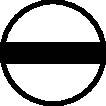 Ein rundes Verkehrsschild mit einem horizontalen schwarzen Balken auf weißem Hintergrund, das ein 
