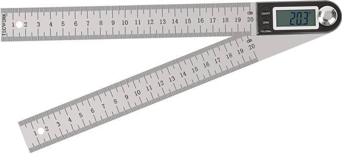 Winkelmesser Schienen-L.200mm Abl.0,1Grad dig.TECWERK