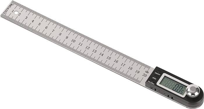 Winkelmesser Schienen-L.200mm Abl.0,1Grad dig.TECWERK