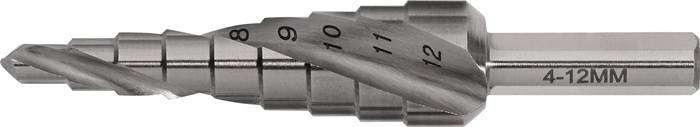 Stufenbohrer Bohrber.4-12mm HSS Spiralnut Z.2 Stufen 9 TECWERK