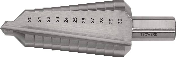 Stufenbohrer Bohrber.20-30mm HSS ger.genutet Z.2 Stufen 11 TECWERK