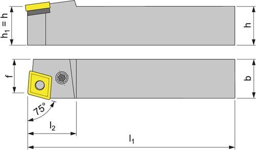 Klemmdrehhalter PCBNR2525M12 re.brün.Außen TECWERK 2484001357