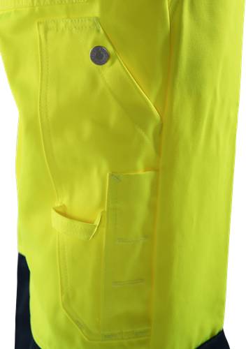 Fristads High Vis Latzhose Kl. 2 1001 TH - Warnschutz-Gelb/Marine/M2M 100003-171-M2M