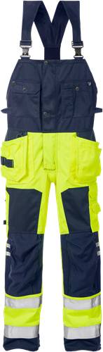 Fristads High Vis Handwerkerlatzhose Kl. 2 1014 PLU - Warnschutz-Gelb/Marine/D120 101018-171-D120
