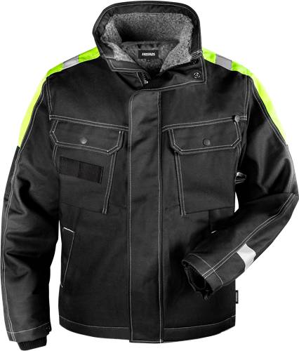 Fristads Baumwoll-Winterjacke 447 FASI - Schwarz/XL 113083-940-XL