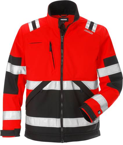 Fristads High Vis Softshell-Jacke Kl. 2 4083 WYH - Warnschutz-Rot/Schwarz/S 125024-396-S