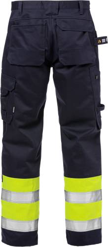 Fristads Flame High Vis Handwerkerhose Kl. 1 2586 FLAM - Warnschutz-Gelb/Marine/M2M 125941-171-M2M