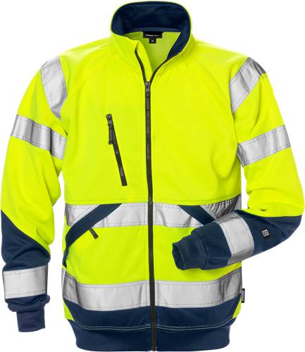 Fristads High Vis Sweatjacke Kl. 3 7426 SHV - Warnschutz-Gelb/Marine/XL 126534-171-XL