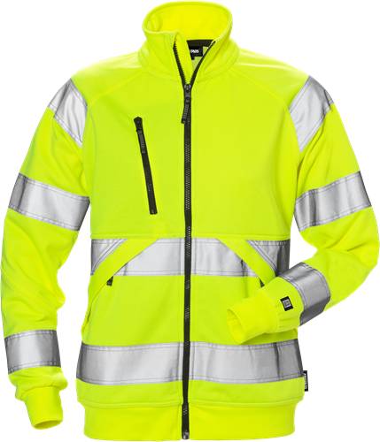 Fristads High Vis Sweatjacke Damen Kl. 3 7427 SHV - Warnschutz-Gelb/2XL 126535-130-2XL