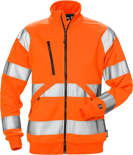 Fristads High Vis Sweatjacke Damen Kl. 3 7427 SHV - Warnschutz-Orange/XS 126535-230-XS