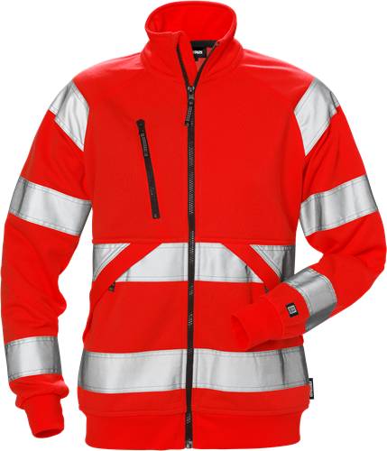Fristads High Vis Sweatjacke Damen Kl. 3 7427 SHV - Warnschutz-Rot/M 126535-330-M