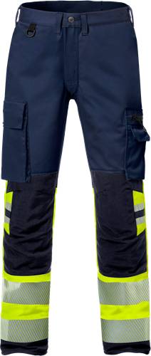 Fristads High Vis Stretch-Hose Kl. 1 2705 PLU - Warnschutz-Gelb/Marine/C146 127731-171-C146