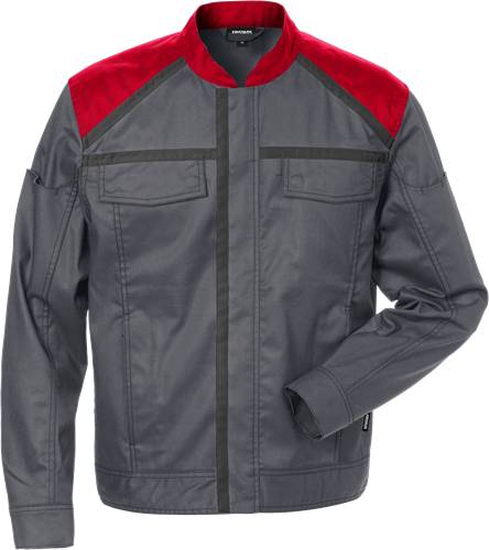 Fristads Jacke 4555 STFP - Grau/Rot/4XL 129481-866-4XL