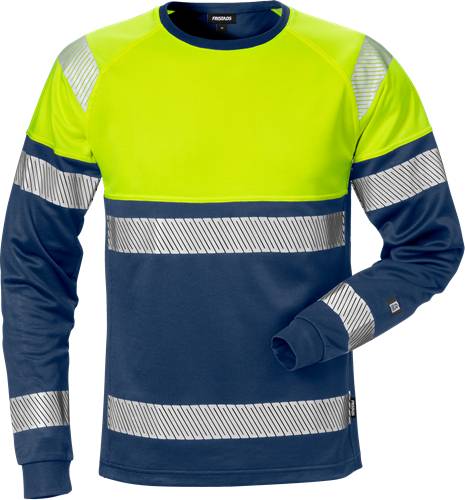 Fristads High Vis T-Shirt Langarm Kl. 1 7519 THV - Warnschutz-Gelb/Marine/M 129513-171-M
