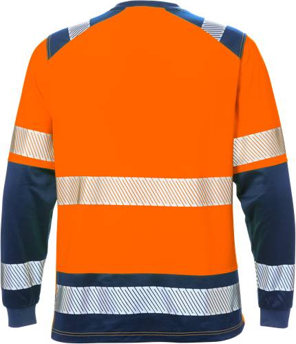 Fristads High Vis T-Shirt Langarm, Kl. 2 7457 THV - Warnschutz-Orange/Marine/M2M 129514-271-M2M
