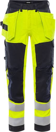 Fristads Flamestat High Vis Stretch-Handwerkerhose, Kl. 2 2167 ATHF - Warnschutz-Gelb/Marine/C156 129520-171-C156