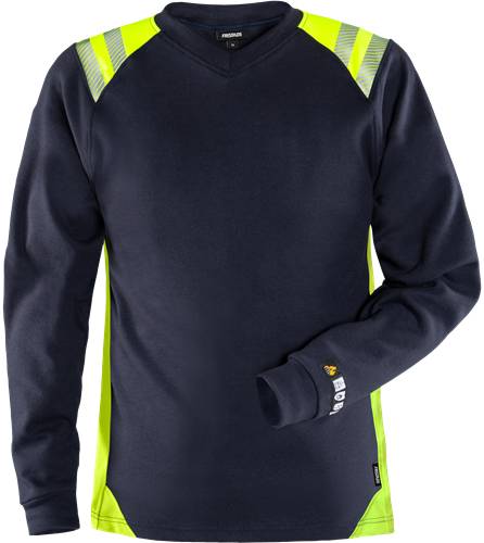 Fristads Flamestat T-Shirt Damen, La 7358 ATS - Marine/Gelb/2XL 131148-556-2XL