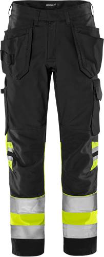 Fristads High Vis Green Handwerkerhose Kl. 1 2640 GPLU - Warnschutz-Gelb/Schwarz/D120 131975-196-D120