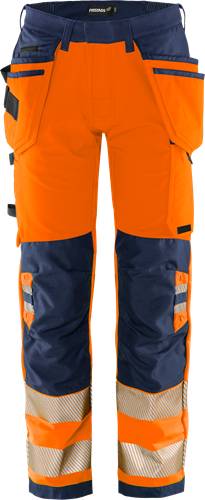 Fristads High Vis Green Handwerker Stretchhose Kl. 2 2644 GSTP - Warnschutz-Orange/Marine/C62 134188-271-C62