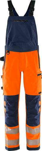 Fristads High Vis Green Stretch-Latzhose Kl. 2 1031 GSTP - Warnschutz-Orange/Marine/C56 134190-271-C56