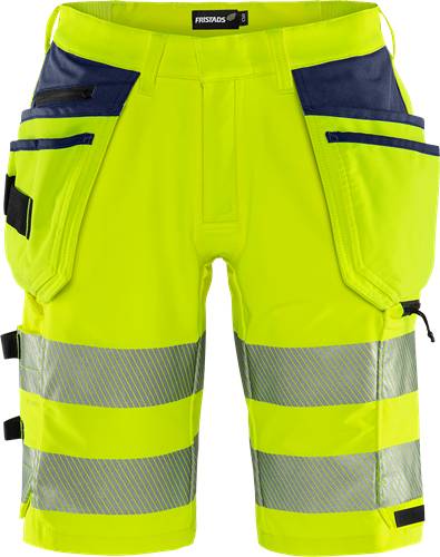 Fristads High Vis Green Handwerker Stretch-Shorts Kl. 2 2646 GSTP - Warnschutz-Gelb/Marine/C60 134191-171-C60