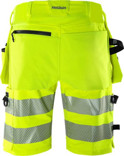 Leuchtend gelbe Warnschutzhose mit Reflektorstreifen, entwickelt für Sicherheit bei schlechten Sichtbarkeitsbedingungen.