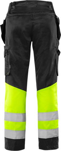 Fristads High Vis Handwerkerhose Damen Kl. 1 2670 GPLU - Warnschutz-Gelb/Schwarz/36 300529-196-36