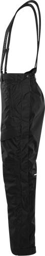Nahaufnahme einer schwarzen Hose mit Tasche, Falte und Naht.