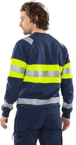 Fristads High Vis Sweatshirt Kl 1 7530 GKC - Warnschutz-Gelb/Marine/L 301030-171-L